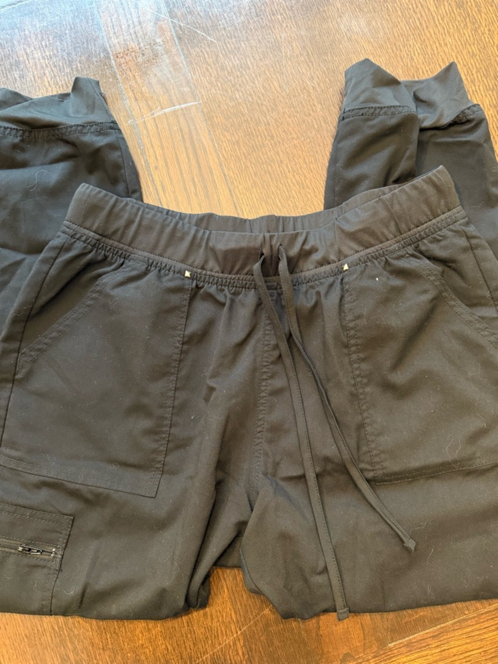 Scrubstar Black Drawstring Cargo Scrubs Jogger Pants Petite Large